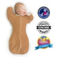 thumbnail image 1 of SwaddleDesigns Transitional Swaddle Sack, Arms Up Swaddle with Half-Length Sleeves & Mitten Cuffs, Easy Transition Swaddle Sleep Sack, Large, 6-9 Months, 21-24 lb, Heathered Butterum, 1 of 9