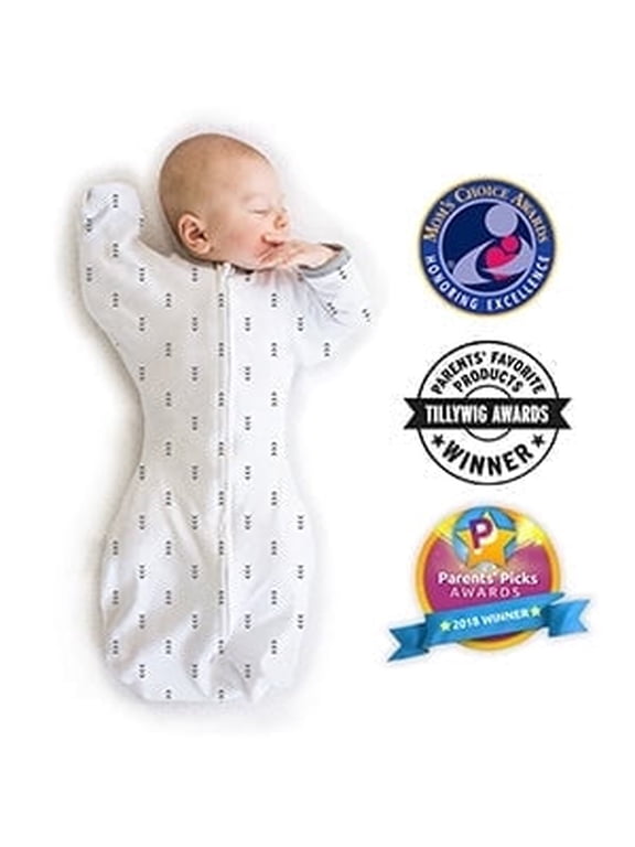 Transitional Swaddle Sack, Arms Up Swaddle with Half-Length Sleeves & Mitten Cuffs, Easy Transition Swaddle Sleep Sack, Medium, 3-6 Months, 14-21 lb, Tiny Arrows