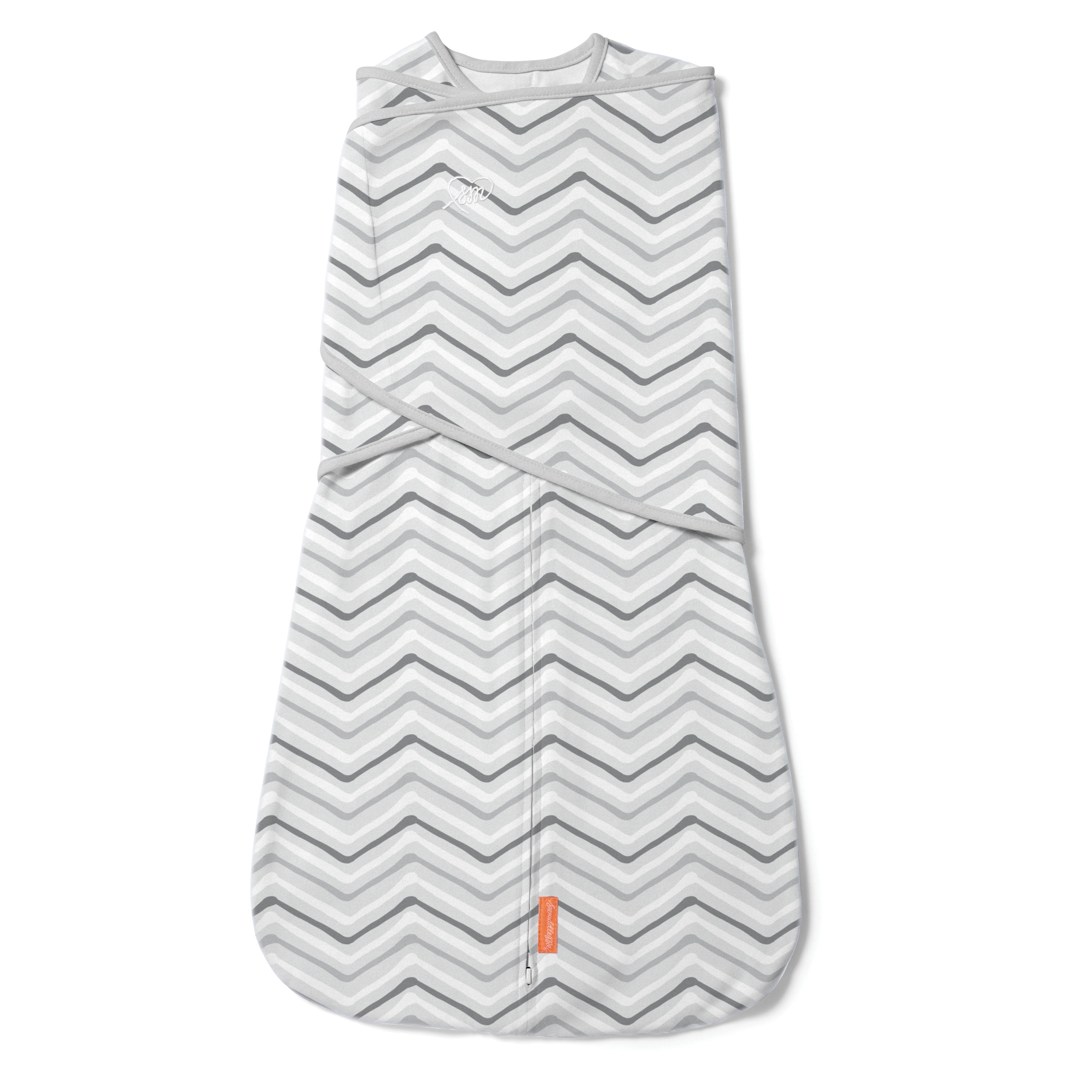 SwaddleMe Arms Free Convertible Swaddle Size Large 3 6 Months 1 Pack Gray Chevron