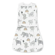 SwaddleMe by Ingenuity Arms Free Convertible Baby Swaddle, Size 3-6 Months, 14-18 Pounds, 1.0 TOG - Happy Elephant