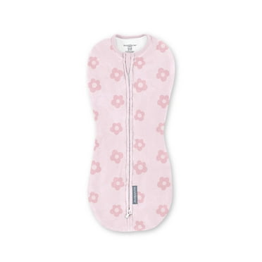 SwaddleMe by Ingenuity Compression Baby Swaddle Pod, Two-Way Zipper for Easy Diaper Changes, 0-2 Months, 1.0 TOG, 1-Pack - Flower Confetti