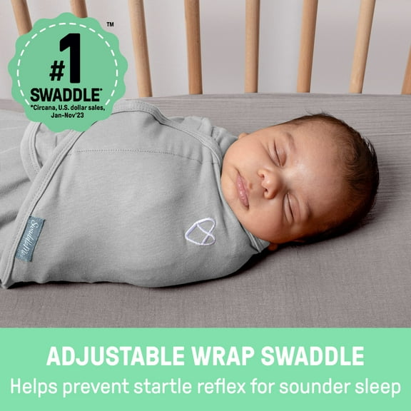 SwaddleMe by Ingenuity Cotton Baby Sleep Sacks, Blue, 0-3M, 2 Pack