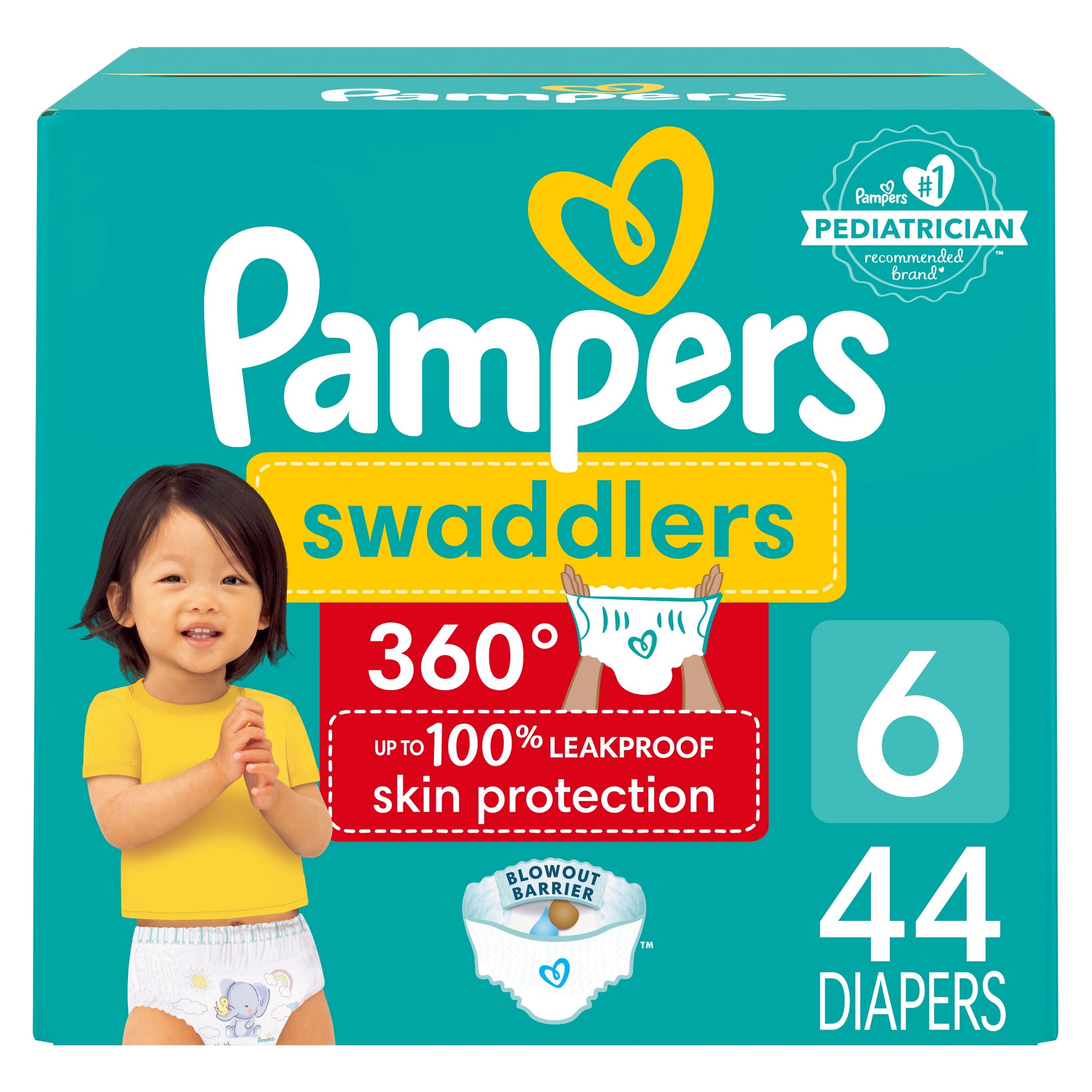 Pampers Swaddlers Newborn Diapers, 84 Count, Baby Dry