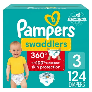 Swaddler 360 Enormous Disposable Baby Diapers - Size 3 - 124ct