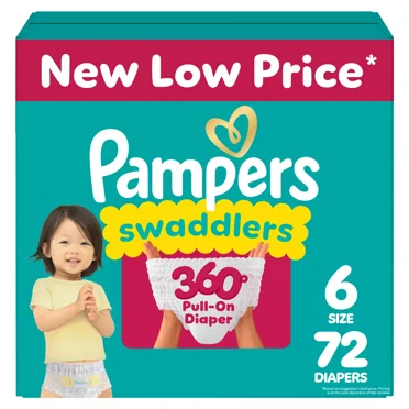 Swaddler 360 Enormous Disposable Baby Diapers - Size 6 - 72ct