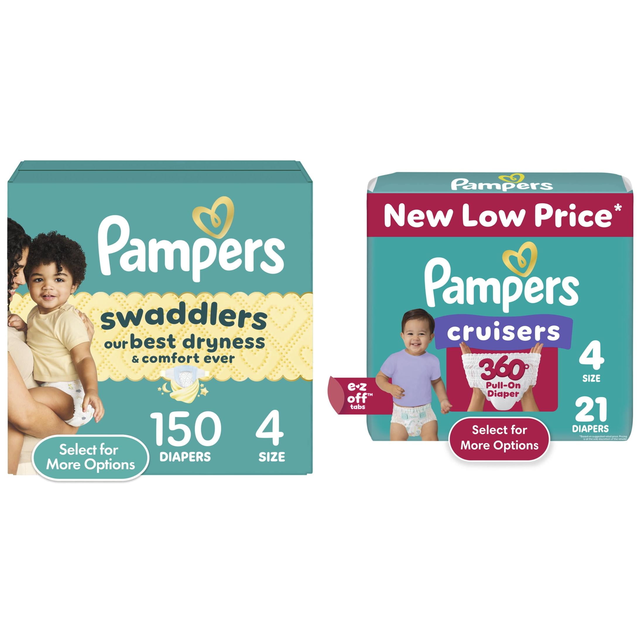 Pampers Swaddlers Diapers Size 6, 108 Count and Pampers Cruisers 360 Diapers Size 6, 17 Count