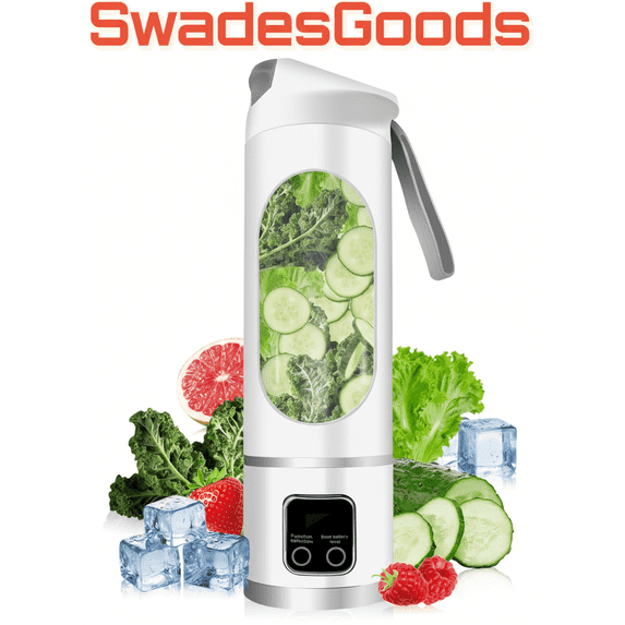 SwadesGoods Portable Personal Electric USB Juicer,500ML Mini Blender Portable Blender For Shakes and Smoothies juice,12 Blades Great for Mixing,Compact、Convenient and Versatile