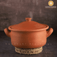 thumbnail image 1 of Swadeshi Blessings Unglazed Clay Pot For Serving with Lid, 2.5L/ Lead Free Earthen Kadai/ Biryani Pot, 1 of 7
