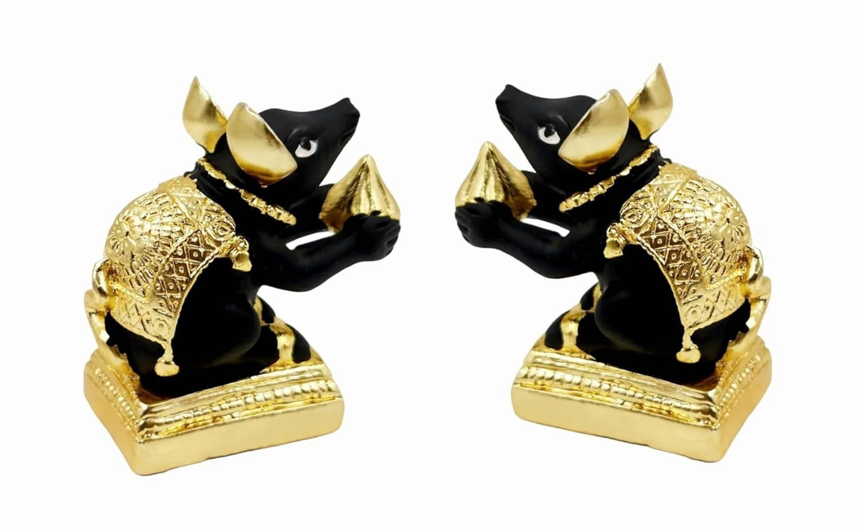 Swadeshi Desire Golden Mushak Idol for Ganpati Pooja Ganeshji Mooshak ...