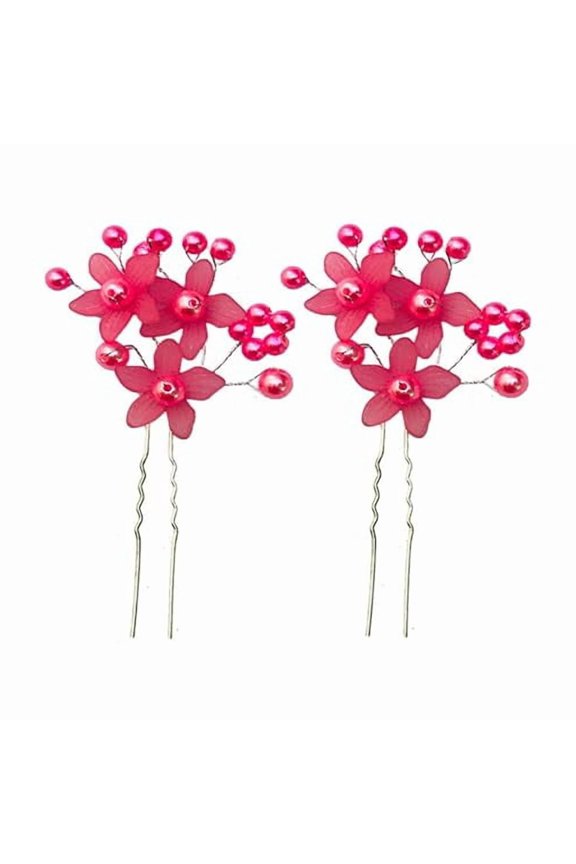 Hair Juda Pins And Bun Decoration Accessories Pins Gajra for Women and Girls|Set Of 2 Pcs Flower Style