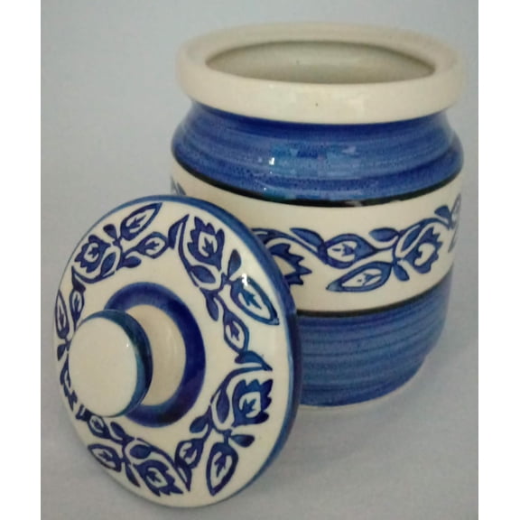Swadeshi Desire Kitchen Storage Ceramic Jars Blue 1000 ML
