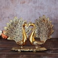 thumbnail image 1 of Swadeshi Desire Metal Pair of Kissing Peacock Love Birds for Home and Office Decor Metal Gift Item Decorative Showpieces, 1 of 4