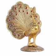 Swadeshi Desire Peacock Metal Statue,Gold Plated Peacock Showpiece Idol for Home Decorative Feng Shui As Table Top Figurine for Living Room,Office,Bedroom,Decorative & Animal Gifting Item