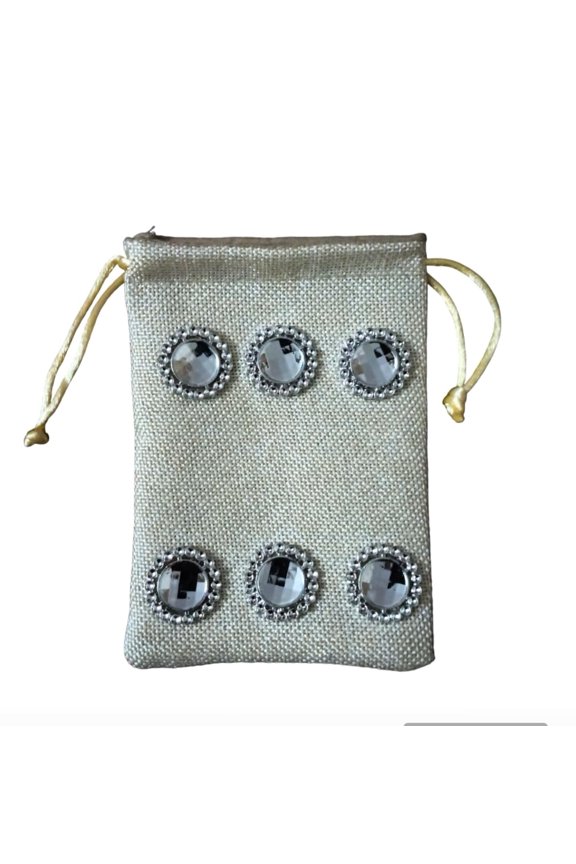 SMALL & Jute Linen Potli Bags for Return Gifts (15 CM X 10CM ) Set of 3