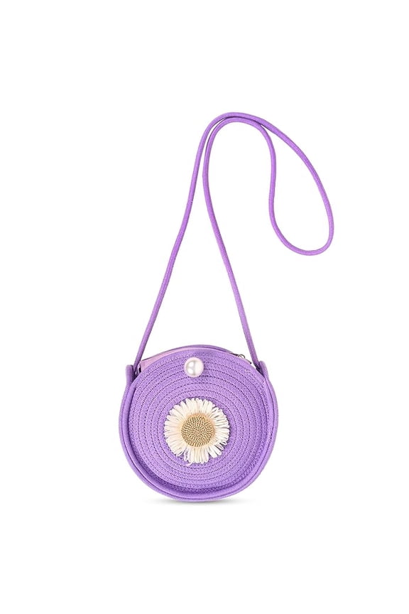 Women's Round (Gol) Sling Bag with Pompom | Girls Round Sling BagJute Handbag,Small Shopping Bag For Women,Ladies Shoulder Purse