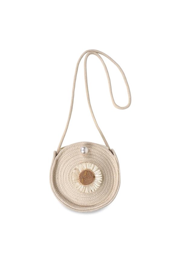 Women's Round (Gol) Sling Bag with Pompom | Girls Round Sling BagJute Handbag,Small Shopping Bag For Women,Ladies Shoulder Purse