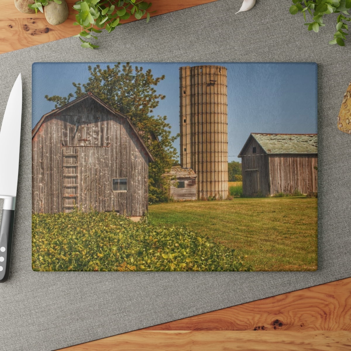 Jeff Granito's 'Slee Shack' 11X16 Inch Glass Cutting Board - Rolling Pre-Order / Ready to Ship! main image 1