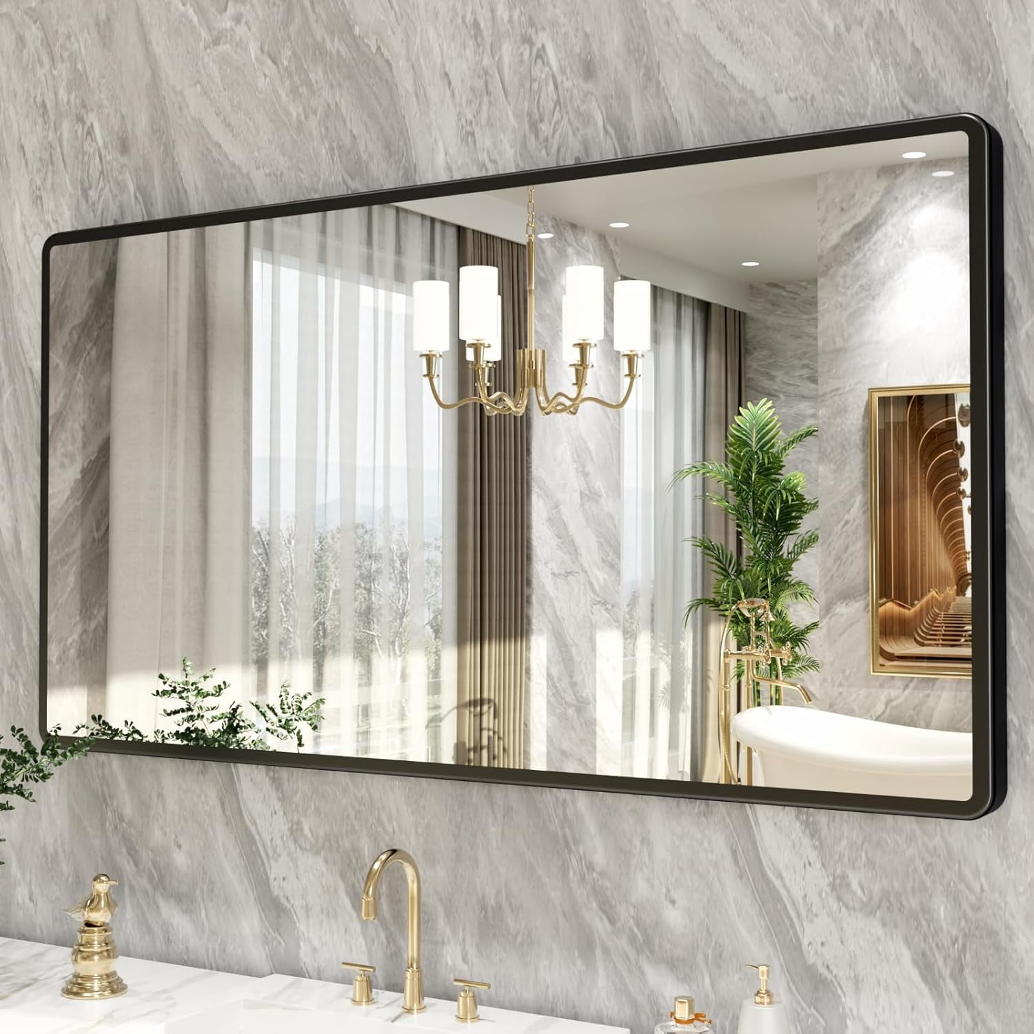 Swafrrt 55"x30" bathroom Vanity mirrors wall mirror home decor with ...
