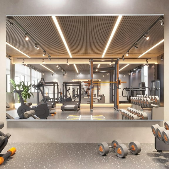 Swafrrt Home Gym Fitness Mirror Wall Mirror, 48X24 inch-3PCS, Tempered Glass Frameless Full Length Mirror Yoga Mirror