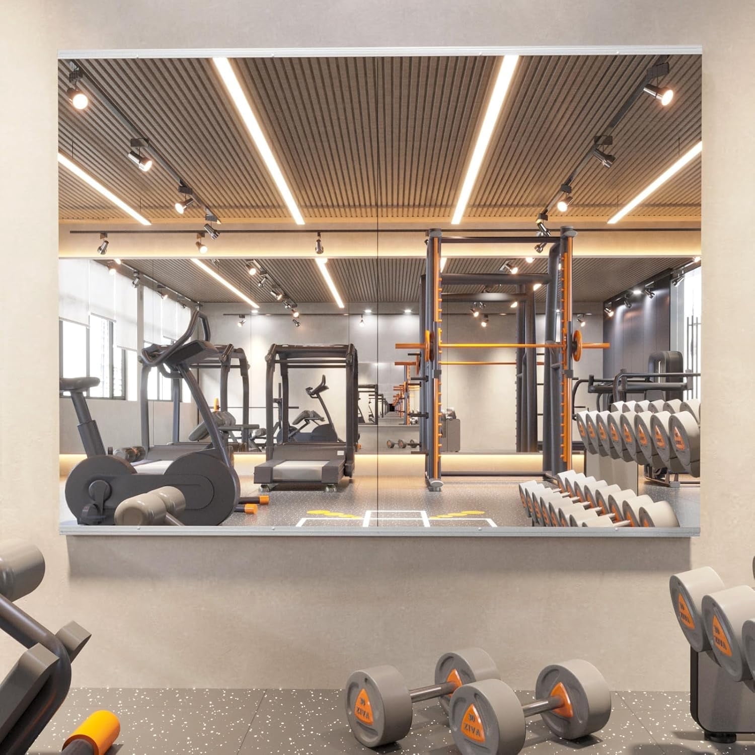 Swafrrt Home Gym Fitness Mirror Wall Mirror, 48X30 inch-2PCS, Tempered Glass Frameless Full Length Mirror Yoga Mirror
