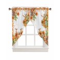 Swag Curtain Valance, Thanksgiving Fall Pumpkins Sunflowers Maple