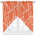 thumbnail image 1 of Swag Curtain Valances Abstract Geometric Swag Valances for Kitchen Windows Orange Lines Modern Art Short Topper Curtains Valance Tier Pair for Kitchen Bedroom Living Room Bathroom 28"x36", 1 of 8
