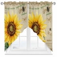 thumbnail image 1 of Swag Curtain Valances Bee Sunflower Swag Valances for Kitchen Windows My Sunshine Vintage Short Topper Curtains Valance Tier Pair for Kitchen Bedroom Living Room Bathroom 28"x36", 1 of 8