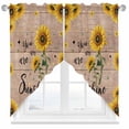 thumbnail image 1 of Swag Curtain Valances Bee Sunflowers Swag Valances for Kitchen Windows Rustic Wood Grain You Are My Sunshine Short Topper Curtains Valance Tier Pair for Kitchen Bedroom Living Room Bathroom 28"x36", 1 of 8