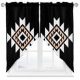 thumbnail image 1 of Swag Curtain Valances Black Aztec Swag Valances for Kitchen Windows Boho Western Tribal Pattern Short Topper Curtains Valance Tier Pair for Kitchen Bedroom Living Room Bathroom 28"x36", 1 of 8
