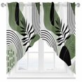 thumbnail image 1 of Swag Curtain Valances Boho Abstract Mid Century Swag Valances for Kitchen Windows Green Modern Geometric Leaf Short Topper Curtains Valance Tier Pair for Kitchen Bedroom Living Room Bathroom 28"x36", 1 of 8
