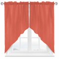 thumbnail image 1 of Swag Curtain Valances Coral Red Swag Valances for Kitchen Windows Gradient Gradual Color Short Topper Curtains Valance Tier Pair for Kitchen Bedroom Living Room Bathroom 28"x36", 1 of 8