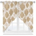 thumbnail image 1 of Swag Curtain Valances Khaki Moroccan Swag Valances for Kitchen Windows Gradient Modern Geometric Short Topper Curtains Valance Tier Pair for Kitchen Bedroom Living Room Bathroom 28"x36", 1 of 8