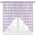 thumbnail image 1 of Swag Curtain Valances Lavender Buffalo Check Plaid Swag Valances for Kitchen Windows Farmhouse Style Short Topper Curtains Valance Tier Pair for Kitchen Bedroom Living Room Bathroom 28"x36", 1 of 8