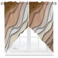 thumbnail image 1 of Swag Curtain Valances Ombre Brown Swag Valances for Kitchen Windows Abstract Geometric Short Topper Curtains Valance Tier Pair for Kitchen Bedroom Living Room Bathroom 28"x36", 1 of 8
