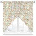 thumbnail image 1 of Swag Curtain Valances Pink Floral Swag Valances for Kitchen Windows Green Camellias Flowers Short Topper Curtains Valance Tier Pair for Kitchen Bedroom Living Room Bathroom 28"x36", 1 of 8
