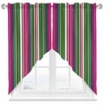 thumbnail image 1 of Swag Curtain Valances Pink Striped Swag Valances for Kitchen Windows Geometric Green Stripes Short Topper Curtains Valance Tier Pair for Kitchen Bedroom Living Room Bathroom 28"x36", 1 of 8