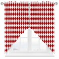 thumbnail image 1 of Swag Curtain Valances Red Diamond Plaid Swag Valances for Kitchen Windows White Geometric Check Short Topper Curtains Valance Tier Pair for Kitchen Bedroom Living Room Bathroom 28"x36", 1 of 8