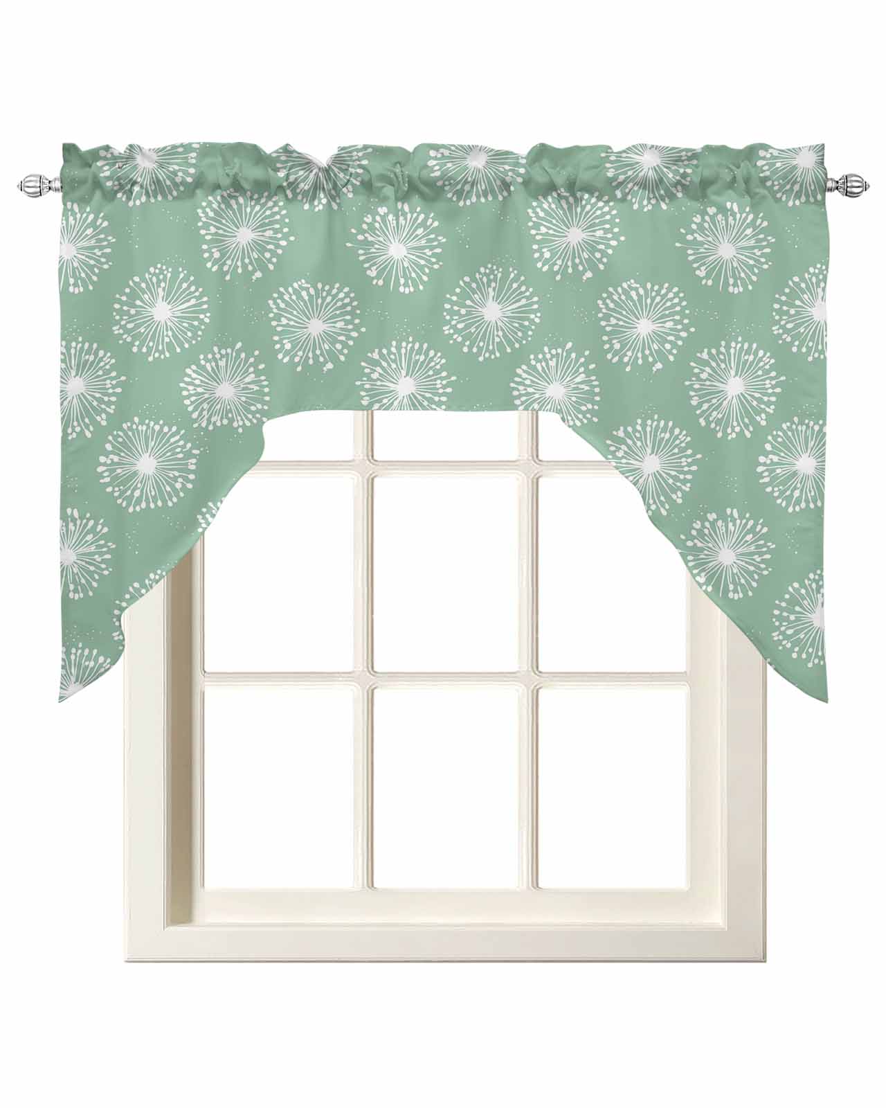 Swag Curtain Valances Sage Green Dandelion Swag Valances for Kitchen ...