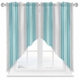 thumbnail image 1 of Swag Curtain Valances Turquoise Vertical Stripes Swag Valances for Kitchen Windows Ombre Striped Short Topper Curtains Valance Tier Pair for Kitchen Bedroom Living Room Bathroom 28"x36", 1 of 8