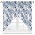 thumbnail image 1 of Swag Curtain Valances Watercolor Trees Swag Valances for Kitchen Windows Blue Leaves Forest Short Topper Curtains Valance Tier Pair for Kitchen Bedroom Living Room Bathroom 28"x36", 1 of 8