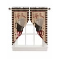 thumbnail image 1 of Swag Curtains, Coffee Time Coffee Cup Vintage Plaid Rod Pocket Kitchen Curtains Valances Tier Curtains Swag Valance Curtains for Bedroom Living Room 36" x 45", 2 Panels, 1 of 6