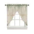 thumbnail image 1 of Swag Curtains, Hello Spring Purple Flowers Leaves Butterfly Linen Rod Pocket Kitchen Curtains Valances Tier Curtains Swag Valance Curtains for Bedroom Living Room 28" x 36", 2 Panels, 1 of 1