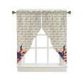 thumbnail image 1 of Swag Curtains, Independence Day Stars And Stripes Love On Letter Burlap Rod Pocket Kitchen Curtains Valances Tier Curtains Swag Valance Curtains for Bedroom Living Room 36" x 63", 2 Panels, 1 of 6