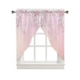 thumbnail image 1 of Swag Curtains, Spring Romantic Pink Peach Flowers Rod Pocket Kitchen Curtains Valances Tier Curtains Swag Valance Curtains for Bedroom Living Room 36" x 45", 2 Panels, 1 of 6