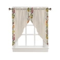 thumbnail image 1 of Swag Curtains, Spring Summer Flower Floral Sunflower Daisy Plant Beige Rod Pocket Kitchen Curtains Valances Tier Curtains Swag Valance Curtains for Bedroom Living Room 36" x 45", 2 Panels, 1 of 6
