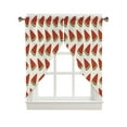 thumbnail image 1 of Swag Curtains, Summer Fruit Watermelon Slices Rod Pocket Kitchen Curtains Valances Tier Curtains Swag Valance Curtains for Bedroom Living Room 28" x 36", 2 Panels, 1 of 6