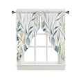 thumbnail image 1 of Swag Curtains, Summer Green Plants Leaves Watercolor Lines Leaves Rod Pocket Kitchen Curtains Valances Tier Curtains Swag Valance Curtains for Bedroom Living Room 36" x 45", 2 Panels, 1 of 6