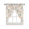 thumbnail image 1 of Swag Curtains, Thanksgiving Blue Pumpkin Fall Orange Leaves Rod Pocket Kitchen Curtains Valances Tier Curtains Swag Valance Curtains for Bedroom Living Room 36" x 36", 2 Panels, 1 of 6