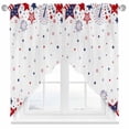 thumbnail image 1 of Swag Curtains Valances for Windows, 4th of July Short Kitchen Window Curtains Over Sink, Patriotic Red Blue Stars Fireworks Cafe Curtains Panel Set Of 2,Rod Pocket, 36 Inches Length White, 1 of 8