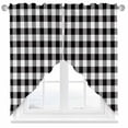 thumbnail image 1 of Swag Curtains Valances for Windows, Black White Checkered Plaid Short Kitchen Window Curtains Over Sink, Rustic Farmhouse Pattern Cafe Curtains Panel Set Of 2,Rod Pocket, 36 Inches Length, 1 of 8
